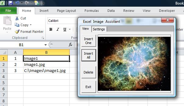 View pictures within Excel